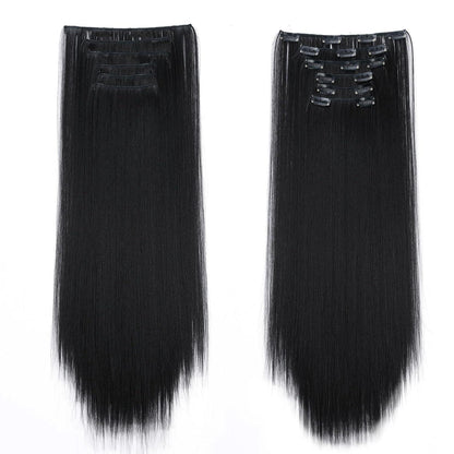 Haarverlängerung glatt, 65cm, Naturschwarz – 6 Teile