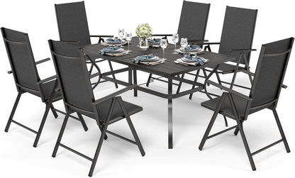 Gartenmöbel Set 6 Verstellbar 7 Sitzpositionen klappbar