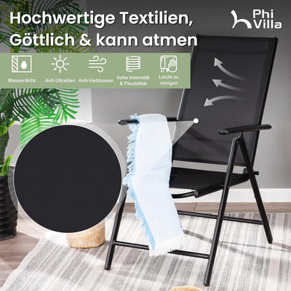 Gartenmöbel Set 6 Sitzplätze Verstellbare Stühle Wetterfest