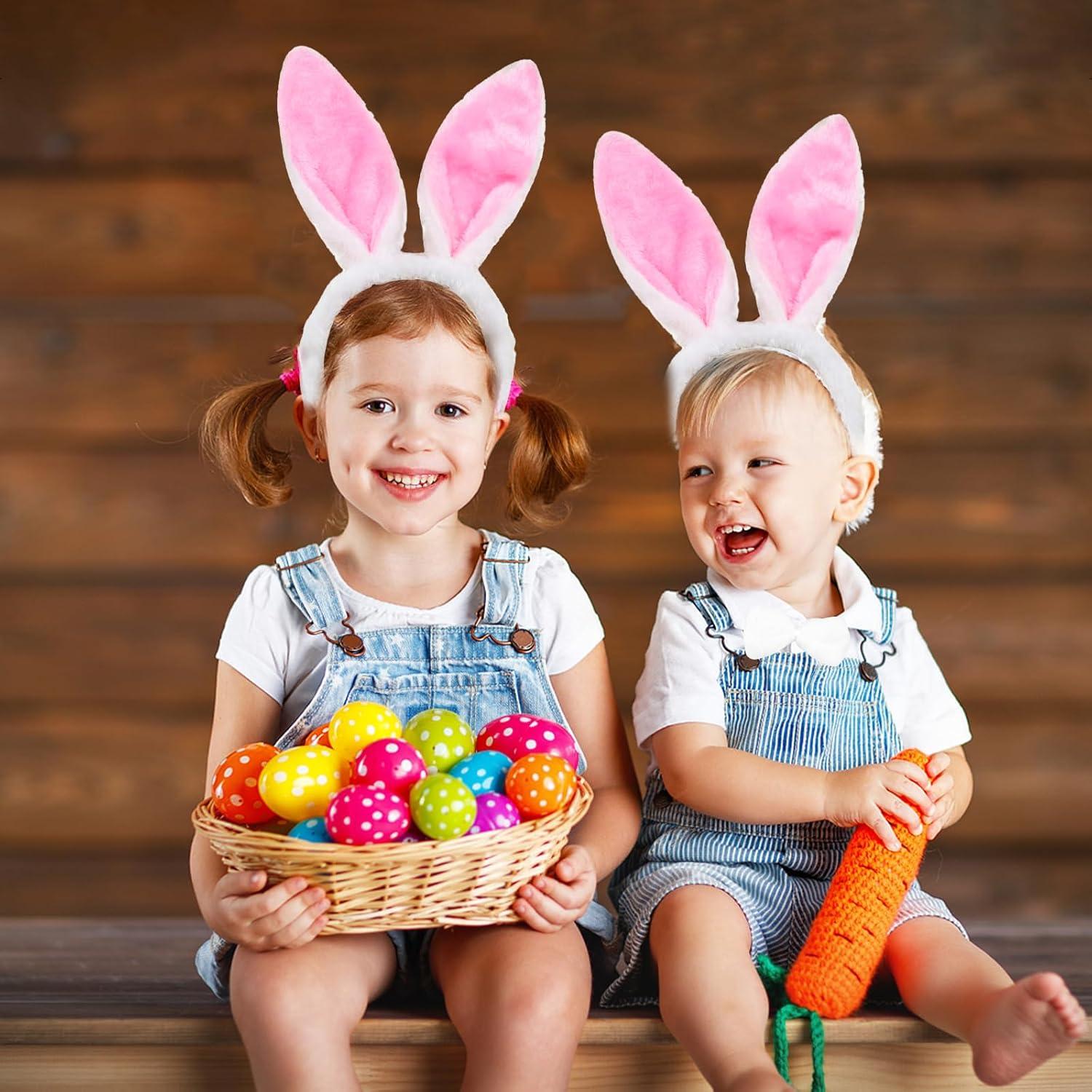 3 Stück Hasenohren Haarreif Plüsch Stirnband Bunny Ohren Set
