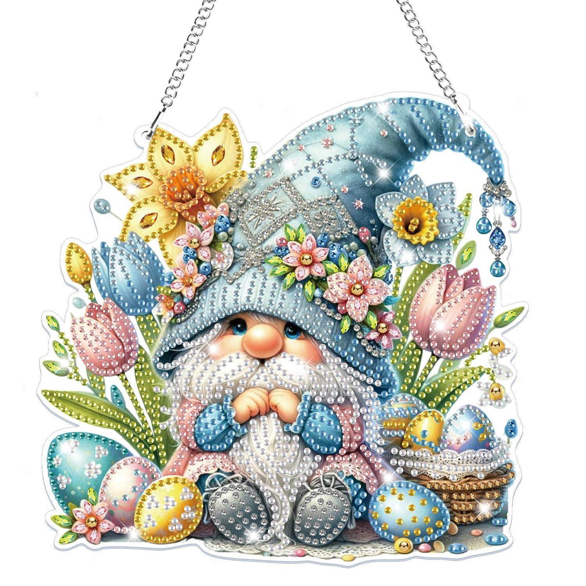 Diamant Painting Osteranhänger Gnom – Bastelset für Kinder & Erwachsene