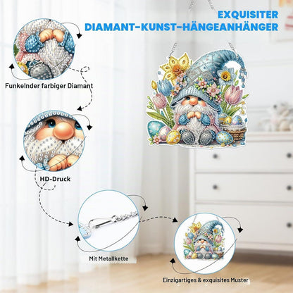 Diamant Painting Osteranhänger Gnom – Bastelset für Kinder & Erwachsene