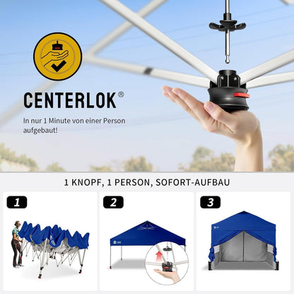 3x3m Faltpavillon wasserdicht mit Seitenwänden & UV-Schutz