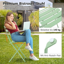 Gartenmöbel Bistro Set Metall Klappbar 3tlg Grün