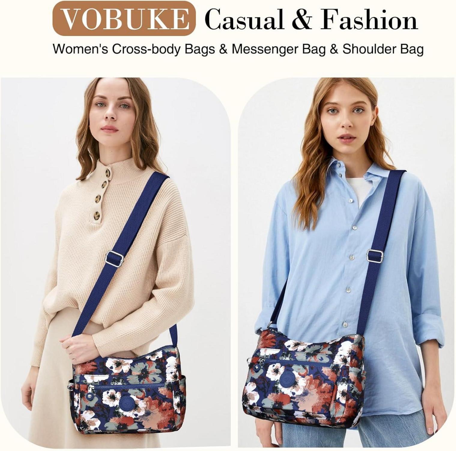 Umhängetasche Damen Nylon Crossbody Bag Wasserdicht Fächer Leichte