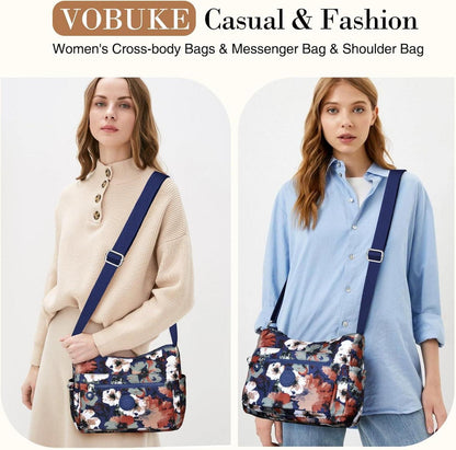 Umhängetasche Damen Nylon Crossbody Bag Wasserdicht Fächer Leichte