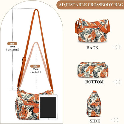 Umhängetasche Damen Nylon Crossbody Bag Wasserdicht Mittelgroß Viel Platz