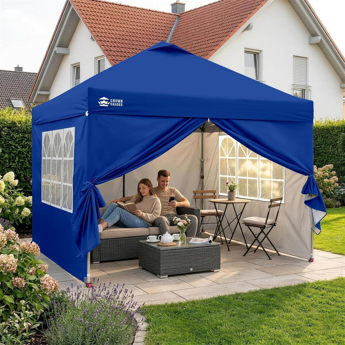 3x3m Faltpavillon wasserdicht mit Seitenwänden & UV-Schutz