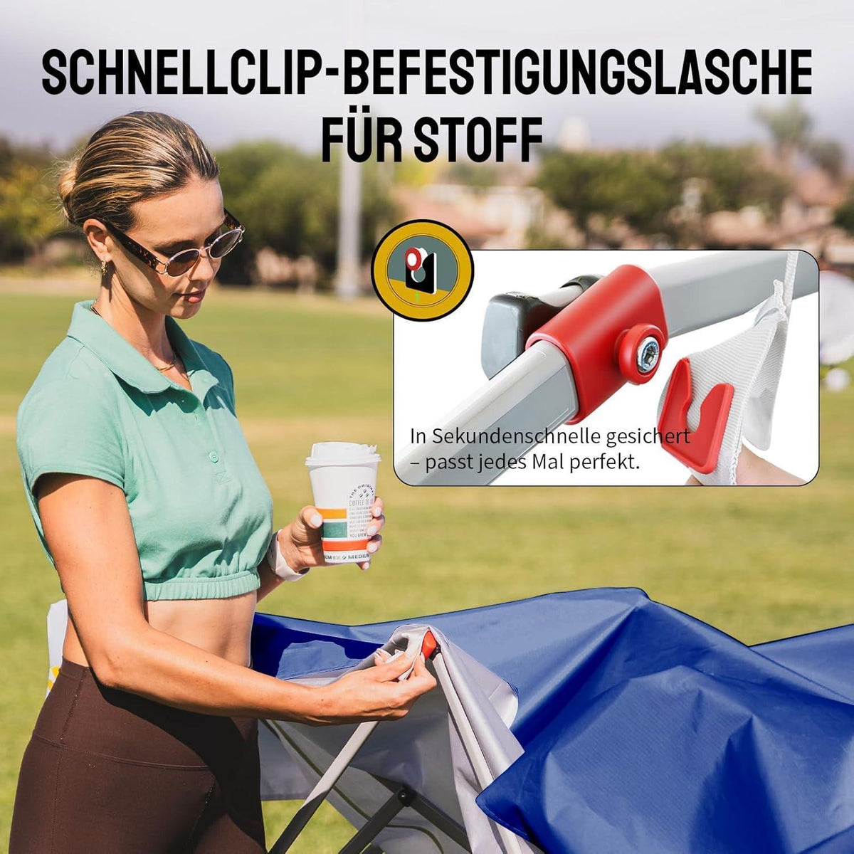 3x3m Faltpavillon wasserdicht mit Seitenwänden & UV-Schutz