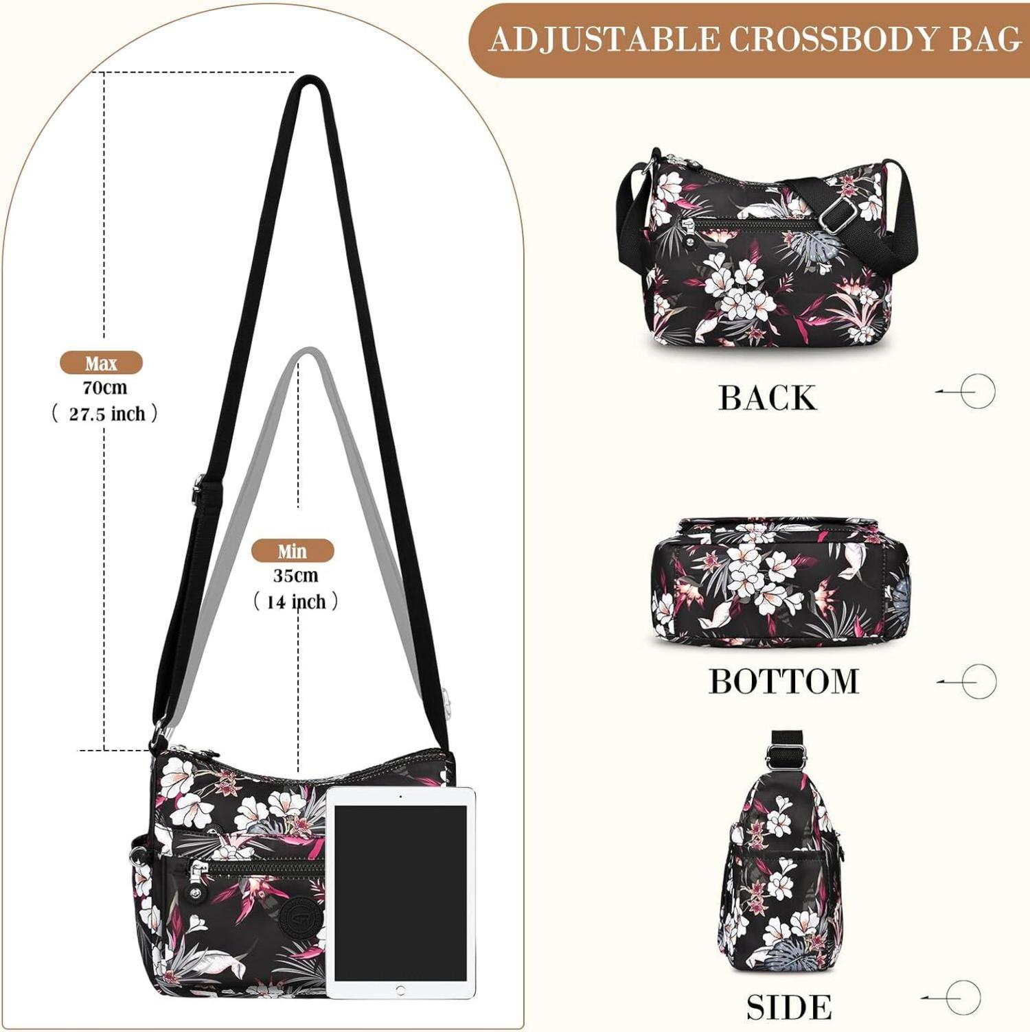 VOBUKE Umhängetasche Damen Wasserdicht Nylon Crossbody Bag
