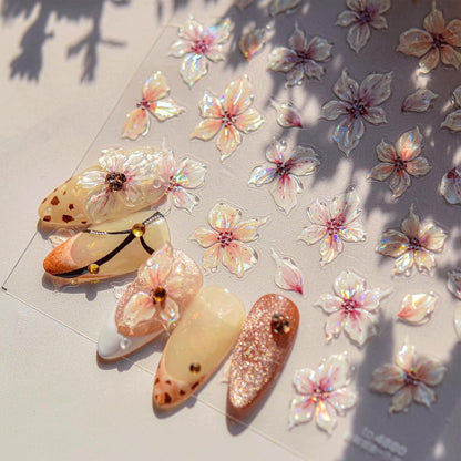 3D Nagelsticker Blumen – Nail Art Aufkleber für Sommerdesign