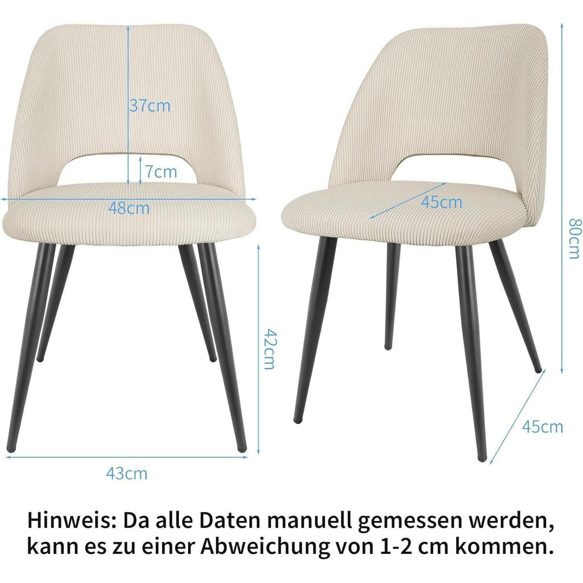 Esszimmerstühle 4er Set Samt, Gepolstert & Modern