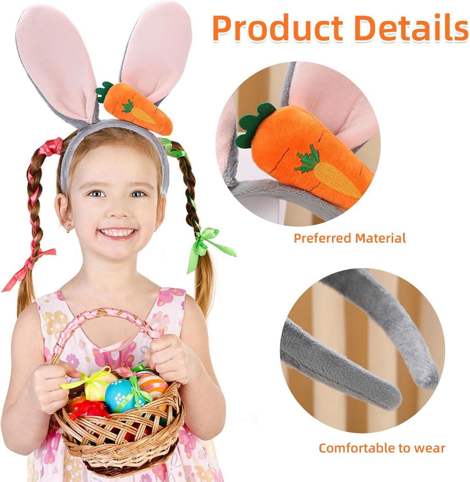 Hasenohren Haarreif Bunny Osterhasen Kostüm Zubehör Set