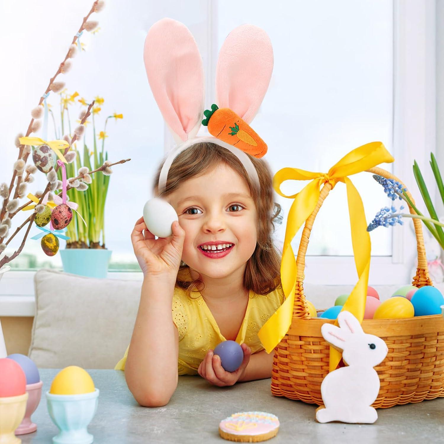 2er Set Plüsch Hasenohren Haarreif für Kinder und Erwachsene