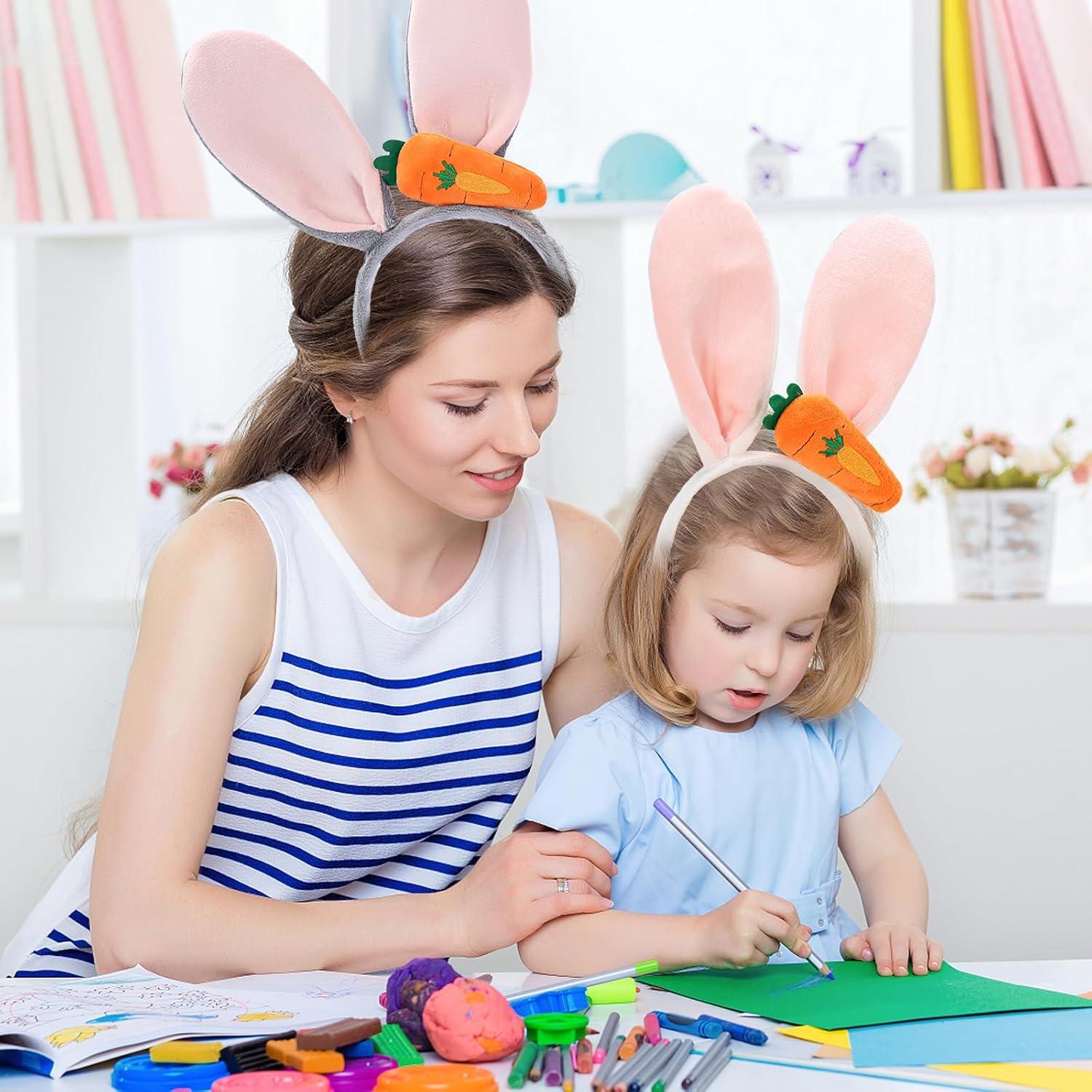 Hasenohren Haarreif 2 Stück Plüsch Osterhase Kostüm Bunny Ohren