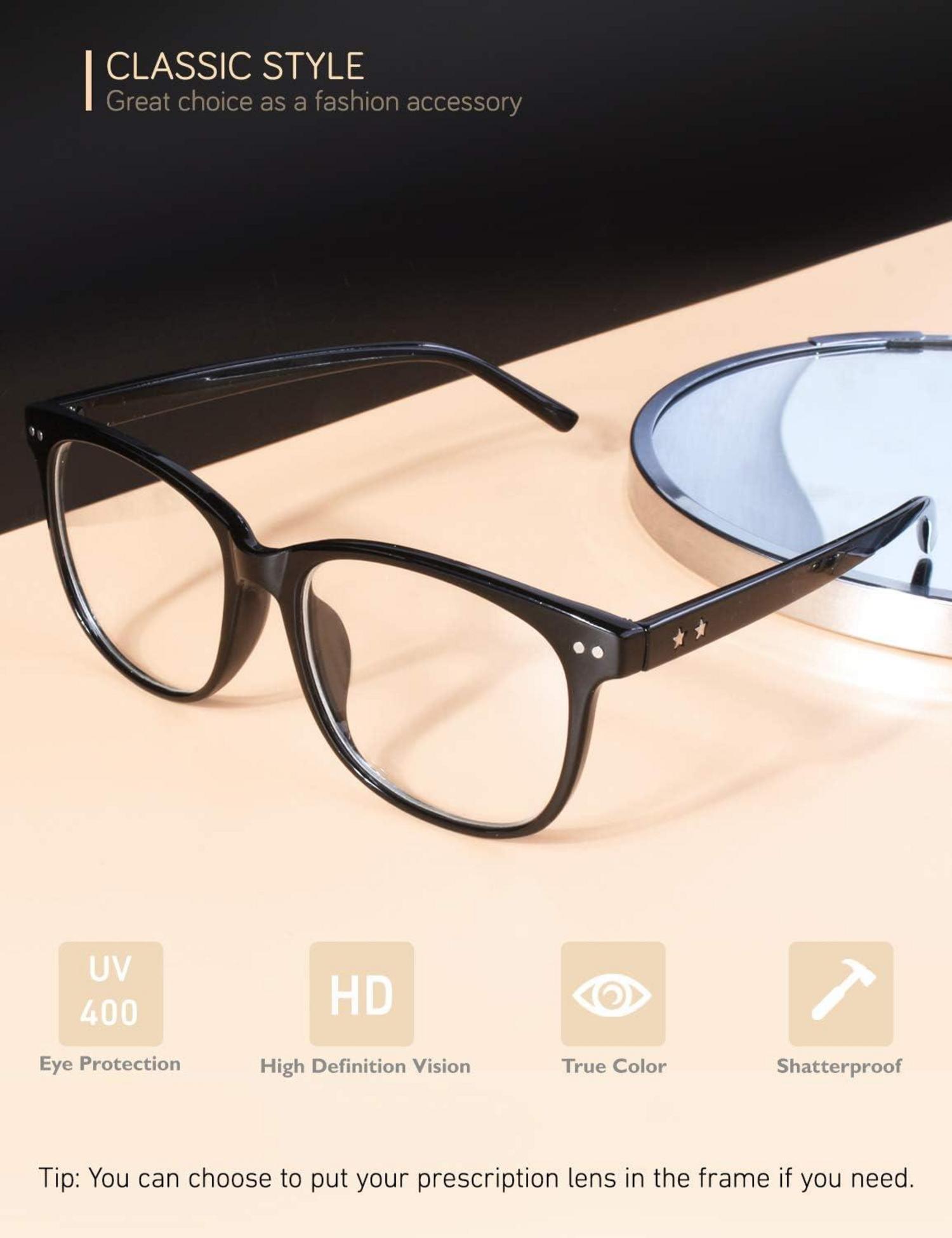 UV400 Designer Inspiriert Hornbrille Großer Rahmen mit wasserdichter