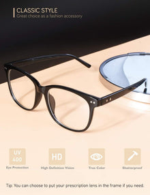 UV400 Designer Inspiriert Hornbrille Großer Rahmen mit wasserdichter