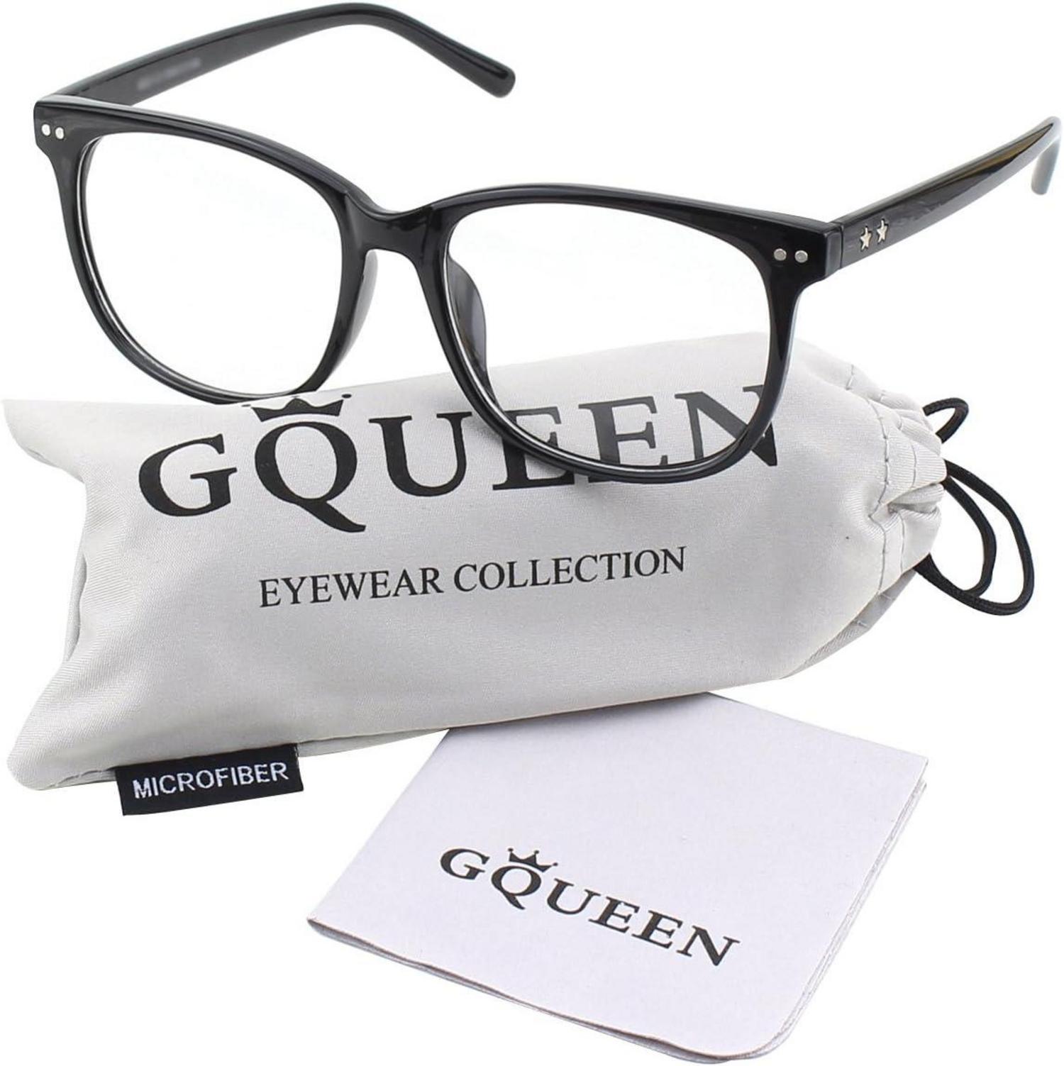 Hornbrille Großer Rahmen UV400 Fake Nerdbrille Damen Herren