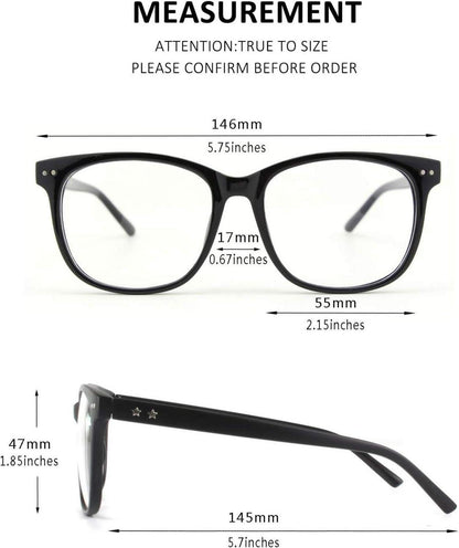 GQUEEN Hornbrille Großer Rahmen UV400 Tasche Mikrofaser Reinigungstuch