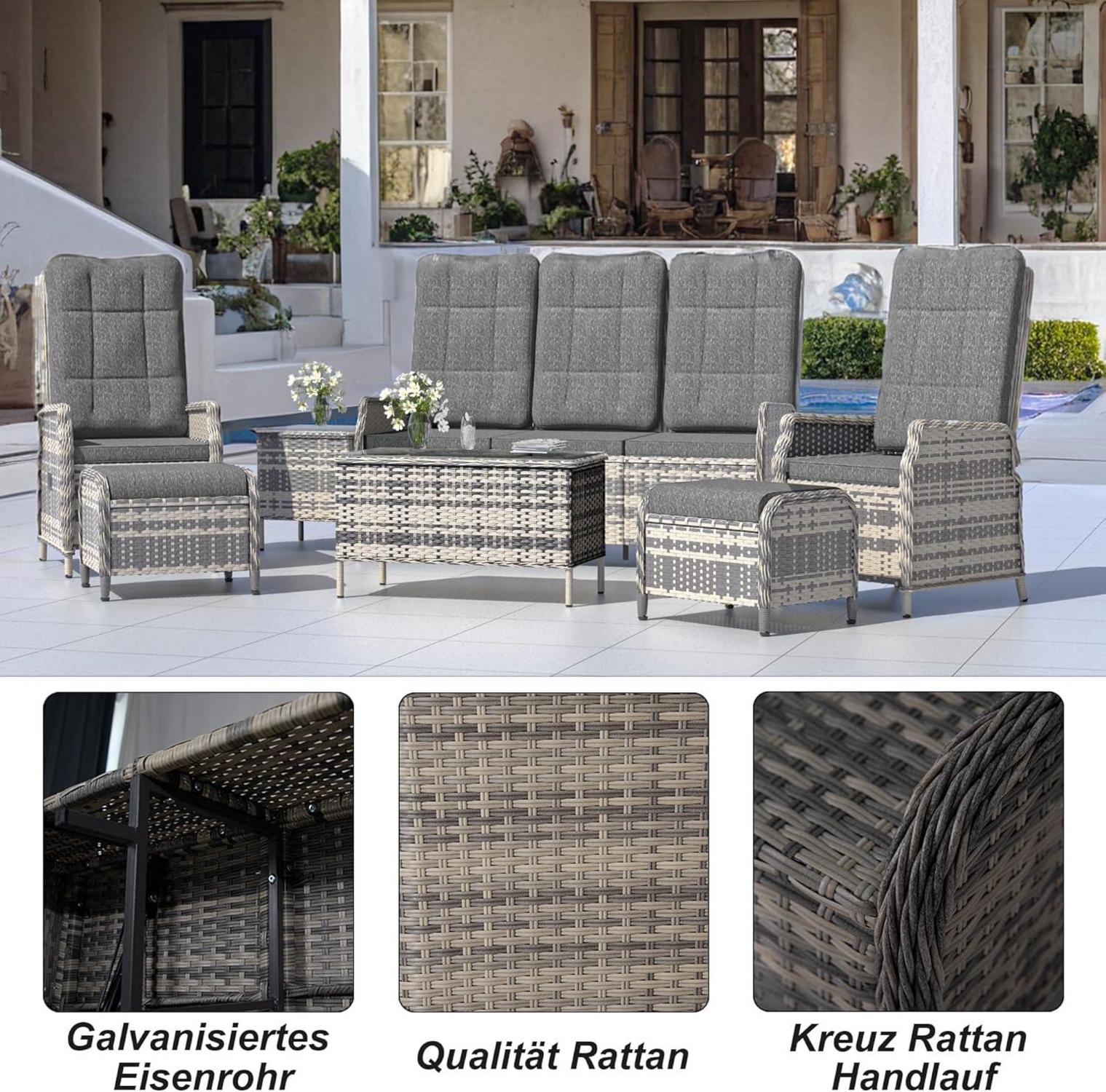 Trumbeak Polyrattan Gartenmöbel Set - 5 Personen Lounge