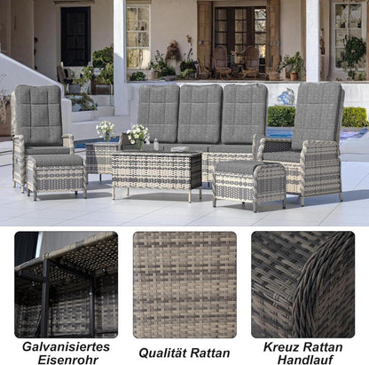 Trumbeak Polyrattan Gartenmöbel Set - 5 Personen Lounge