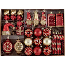 100 Weihnachtskugeln Rot Gold Bruchfest mit Geschenkpaket