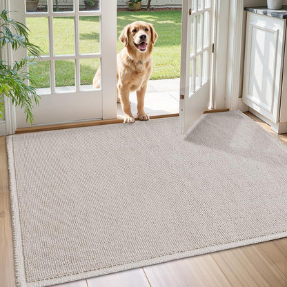 Fußmatte Beige 120x180cm - Waschbar & Faltbar für Innen & Außen
