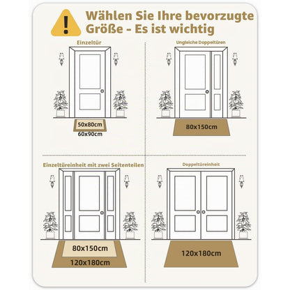 Fußmatte Beige 120x180cm - Waschbar & Faltbar für Innen & Außen