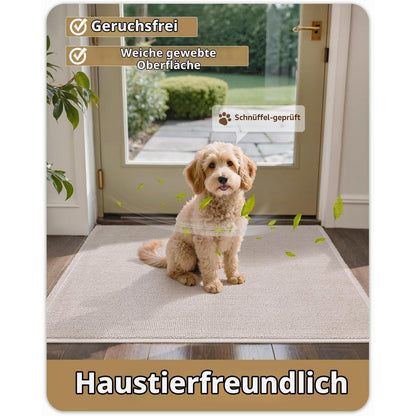Fußmatte Beige 120x180cm - Waschbar & Faltbar für Innen & Außen