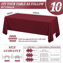 Rechteckige Tischdecke Burgunderrot 152x320cm - 10er Pack