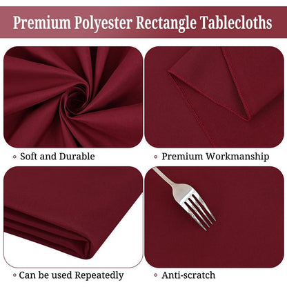Rechteckige Tischdecke Burgunderrot 152x320cm - 10er Pack