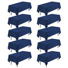 10er-Pack Marineblaue Tischdecken 60x126 Zoll – Rechteckig & Waschbar