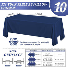 10er-Pack Marineblaue Tischdecken 60x126 Zoll – Rechteckig & Waschbar