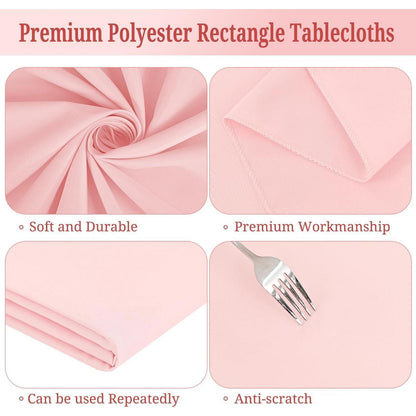 Rosa Tischdecke 10er-Pack – Rechteckig 1,8m – Fleckenresistent