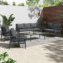 Gartenmöbel-Sitzgruppe 7 Personen Rattan Lounge Sofa