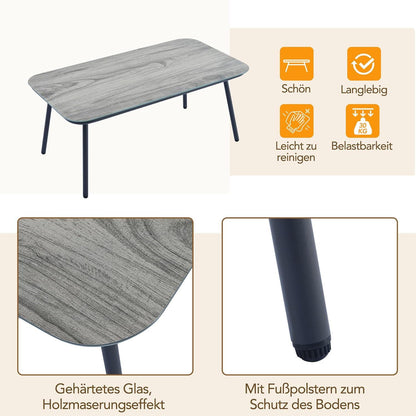 Gartenmöbel Lounge Set Rattan 7 Personen Grau
