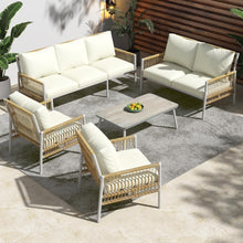 Gartenmöbel Set Rattan Lounge für 7 Personen Sitzgruppe Outdoor