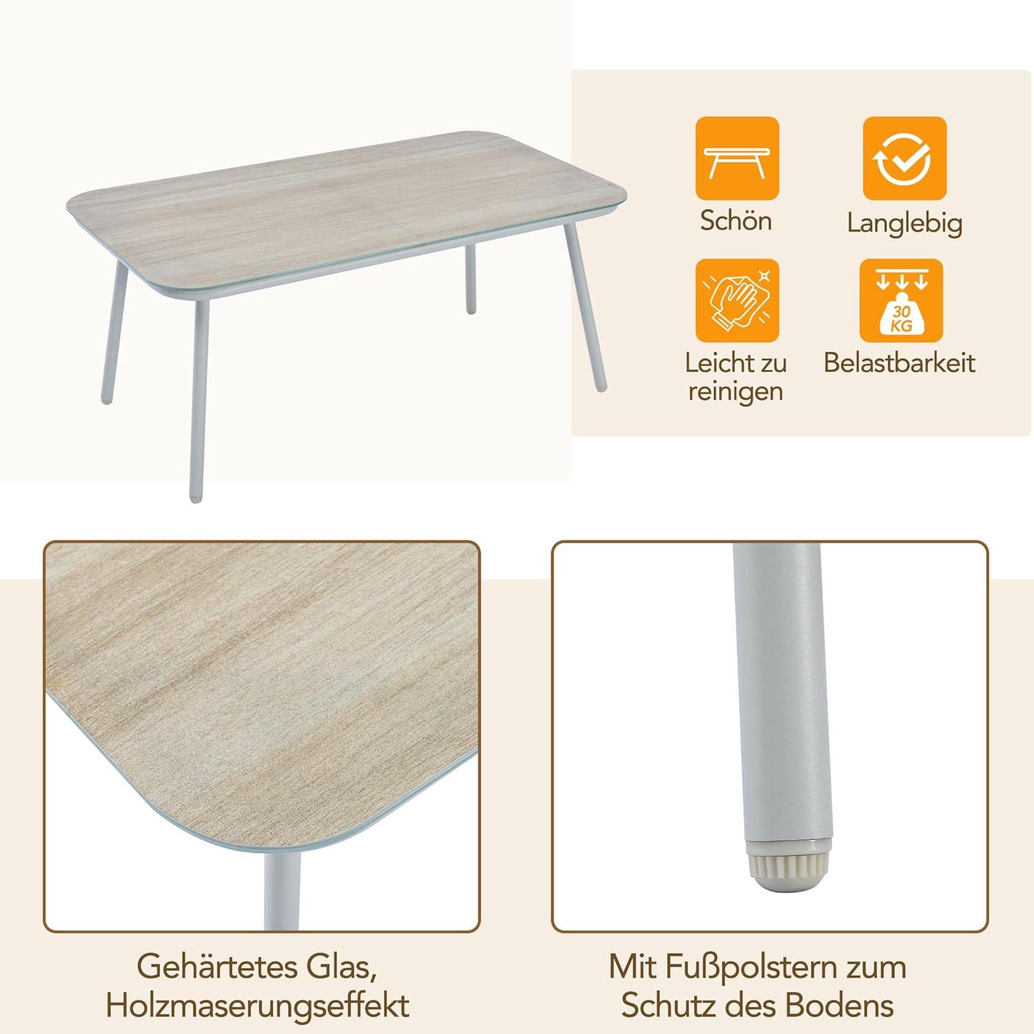 Gegtuon Gartenmöbel Sitzgruppe 7 Personen Rattan Lounge Sofa Couchtisch Outdoor inkl. Sitzkissen