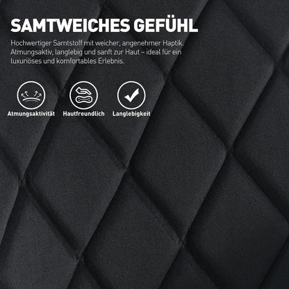 Drehbarer Esszimmerstuhl mit Armlehnen, Samt Schwarz 2er Set