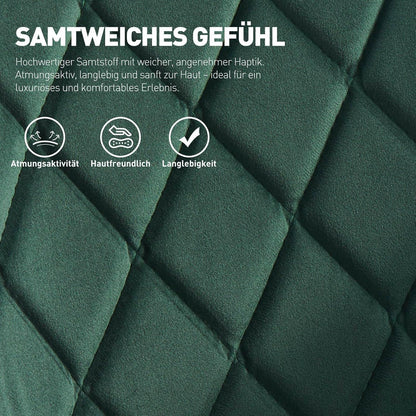 Drehbarer Samt Esszimmerstuhl Set (2x) – Grün