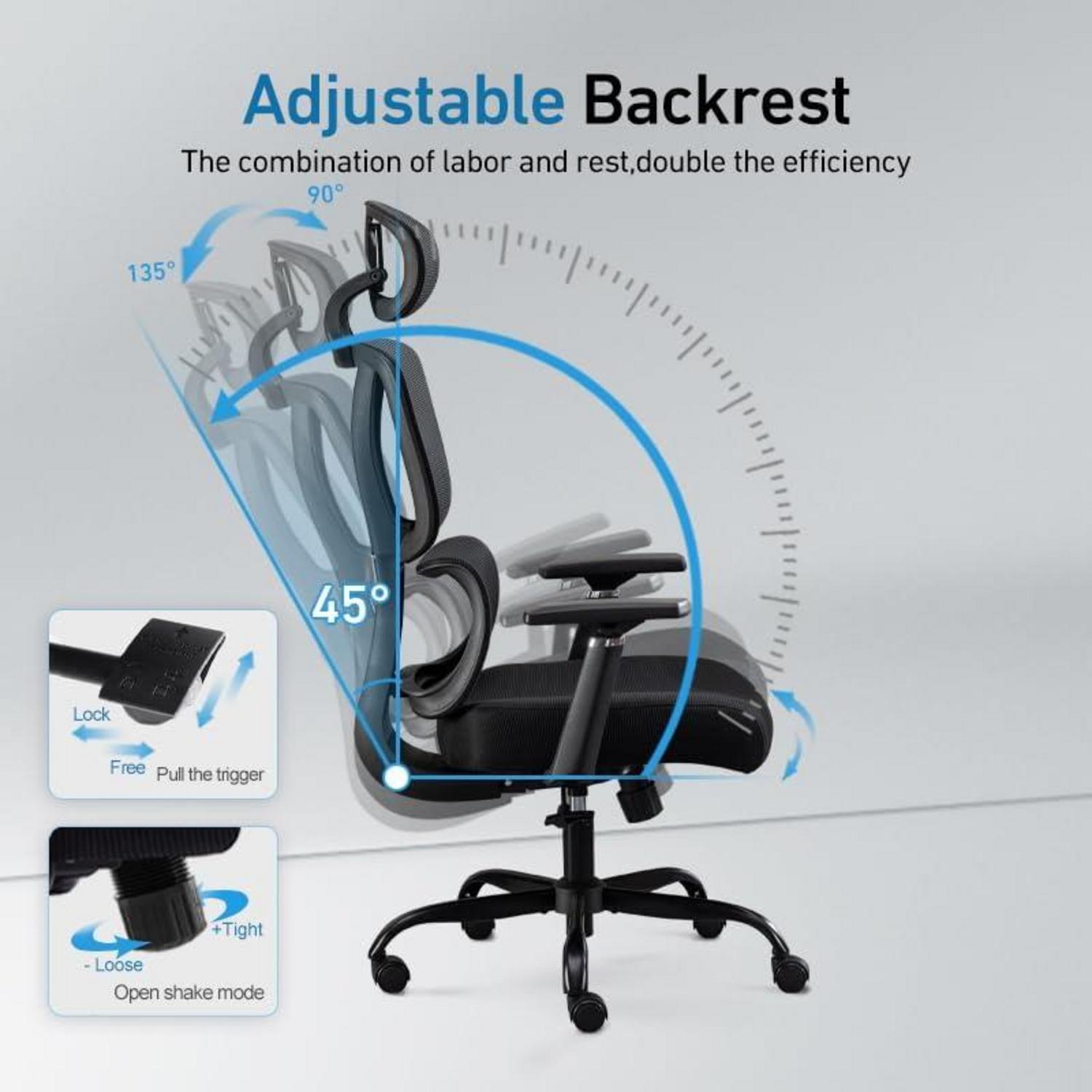 Ergonomischer Bürostuhl 200KG Mesh Schreibtischstuhl