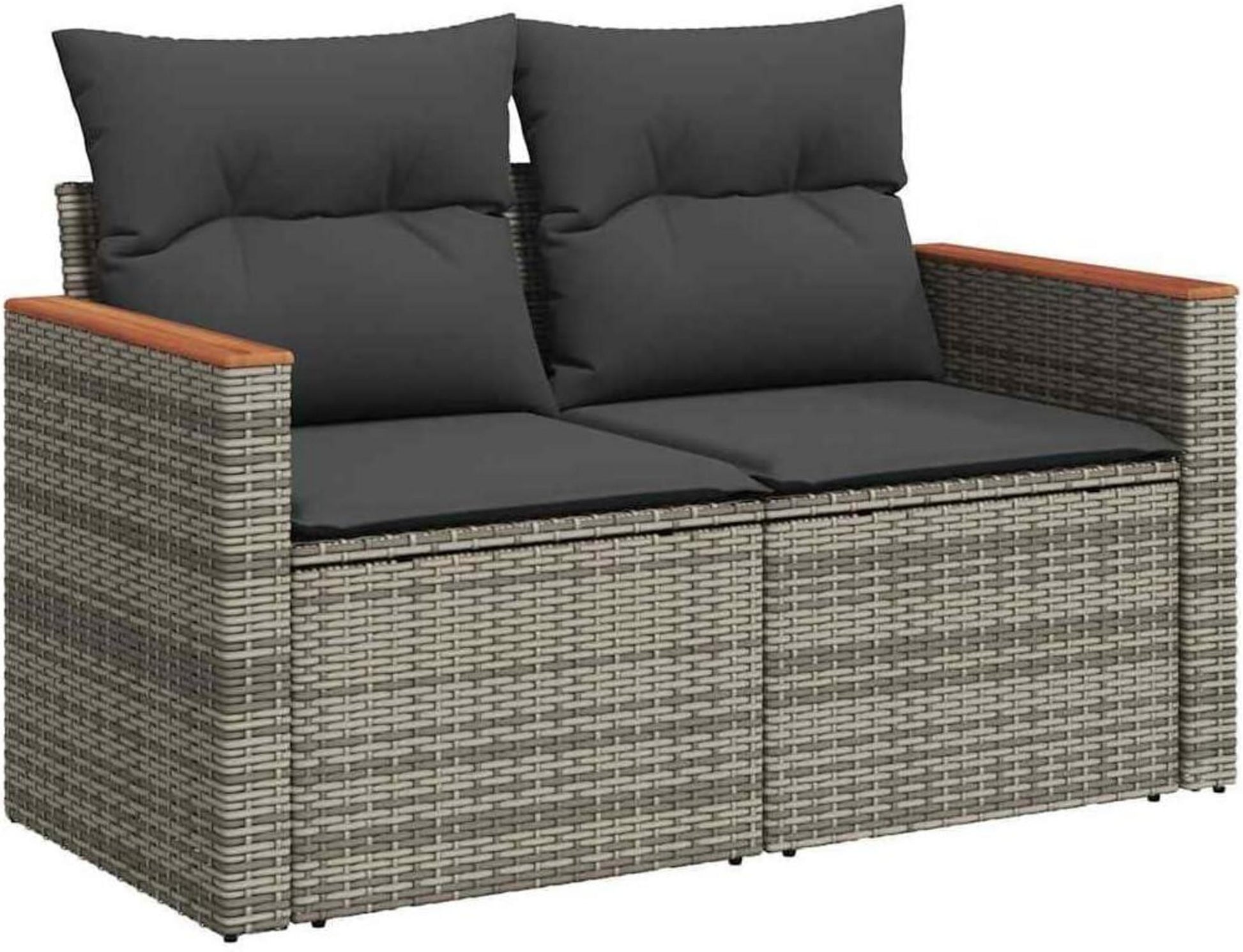 Xichuzi 4-TLG. Garten-Sofagarnitur Grau Poly Rattan mit Kissen