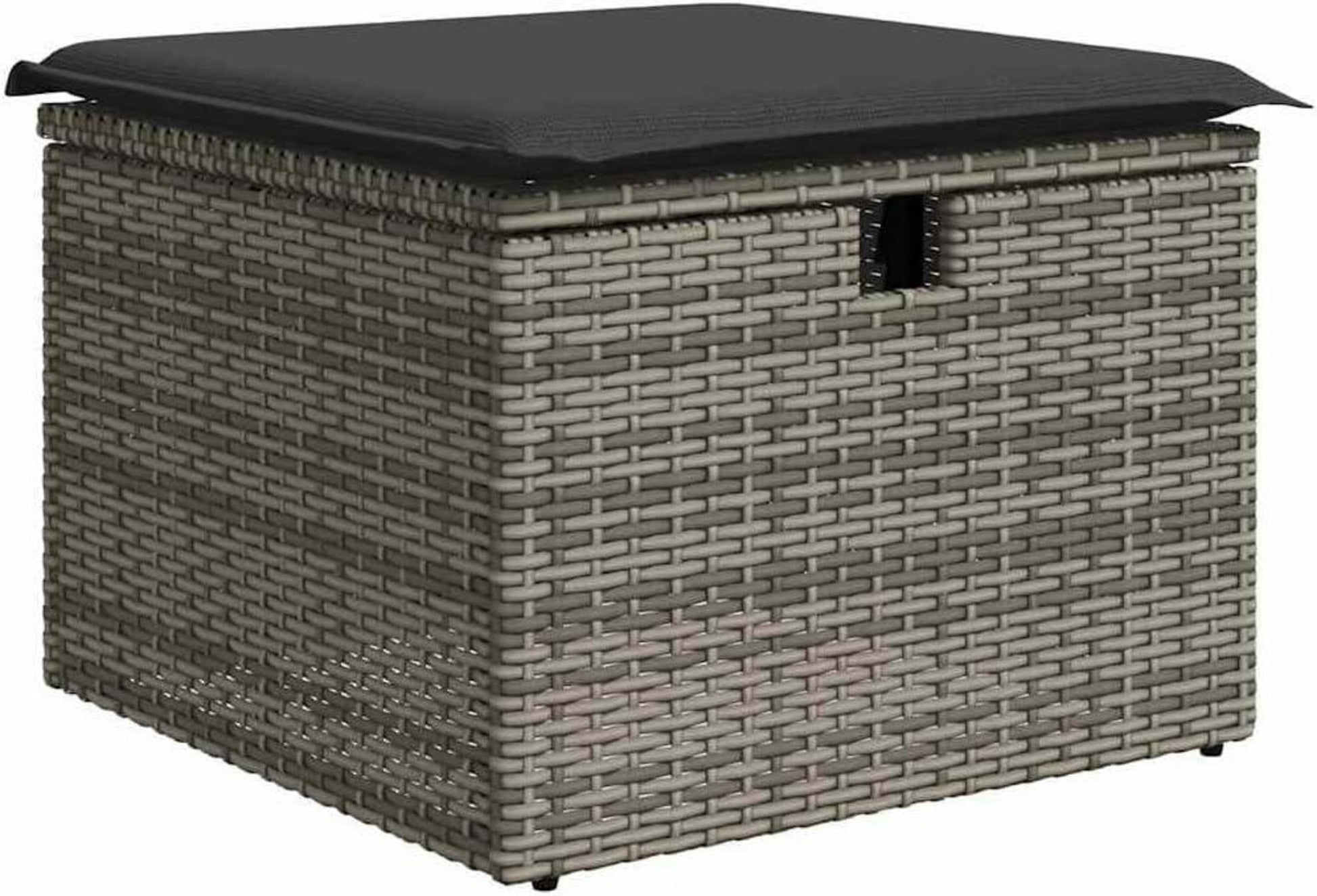 4-tlg. Garten-Sofagarnitur Grau Poly Rattan Kissen Outdoor Lounge Set