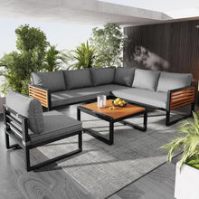 Moderne Gartenmöbel Lounge-Set 5-teilig Grau