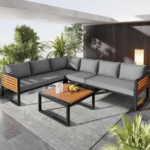 5-teilige Gartenmöbel-Sitzgruppe für 5-6 Personen, Grau