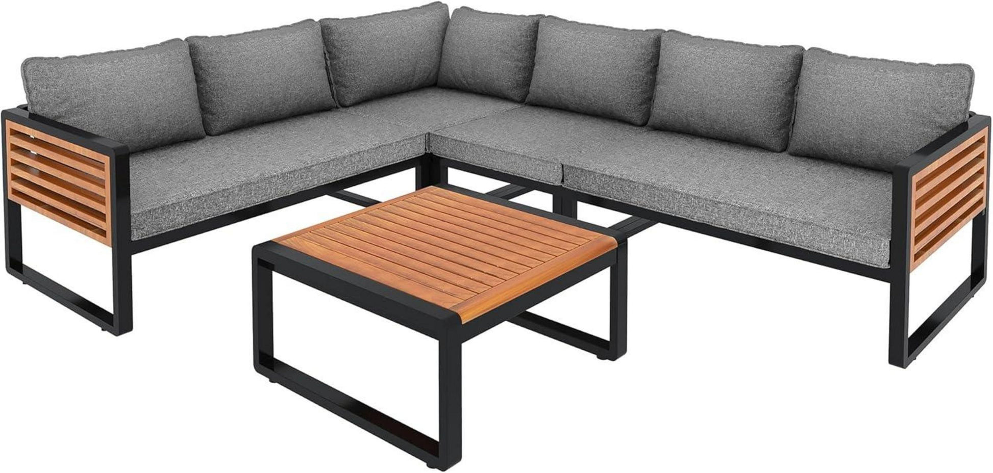 Gartenmöbel-Sitzgruppe 5-teilig für 5-6 Personen, Lounge mit