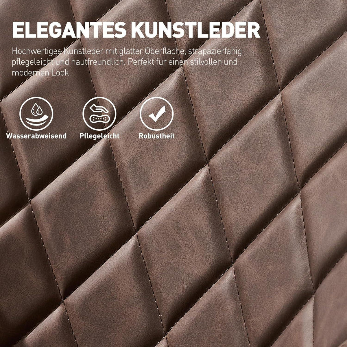 Drehbarer Esszimmerstuhl mit Armlehnen – 2er Set Braun