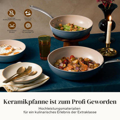 Keramik Pfannenset 20/24/28 cm – Antihaft & Ofenfest