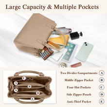 IGOLUMON Damen Mittelgroße Handtasche aus Leder Khaki