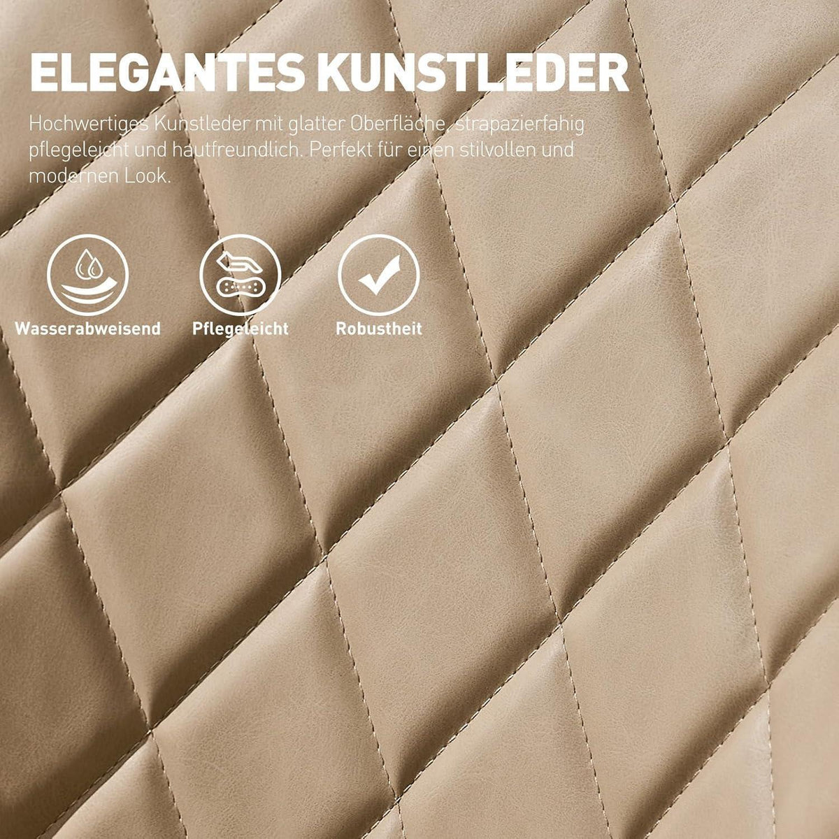 Drehbarer Esszimmerstuhl mit Armlehnen – 4er Set Beige